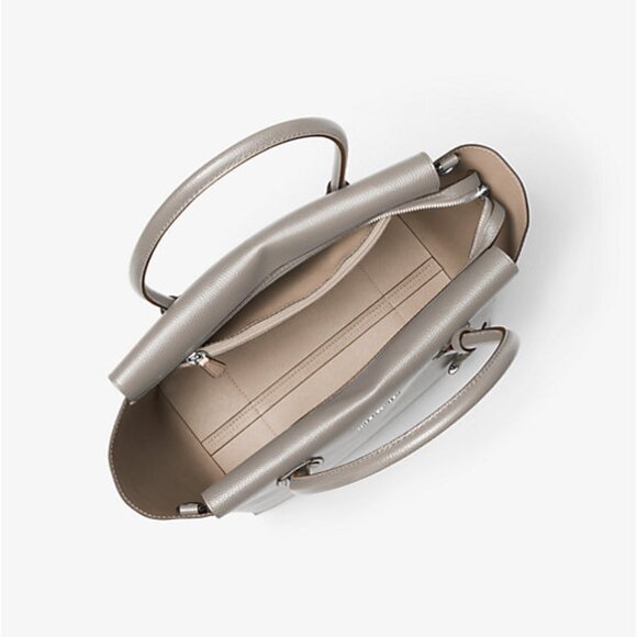 Michael Kors 100% Full-Grain Pebbled Leather Cinder Taupe Large Mercer bag - Picture 3 of 15